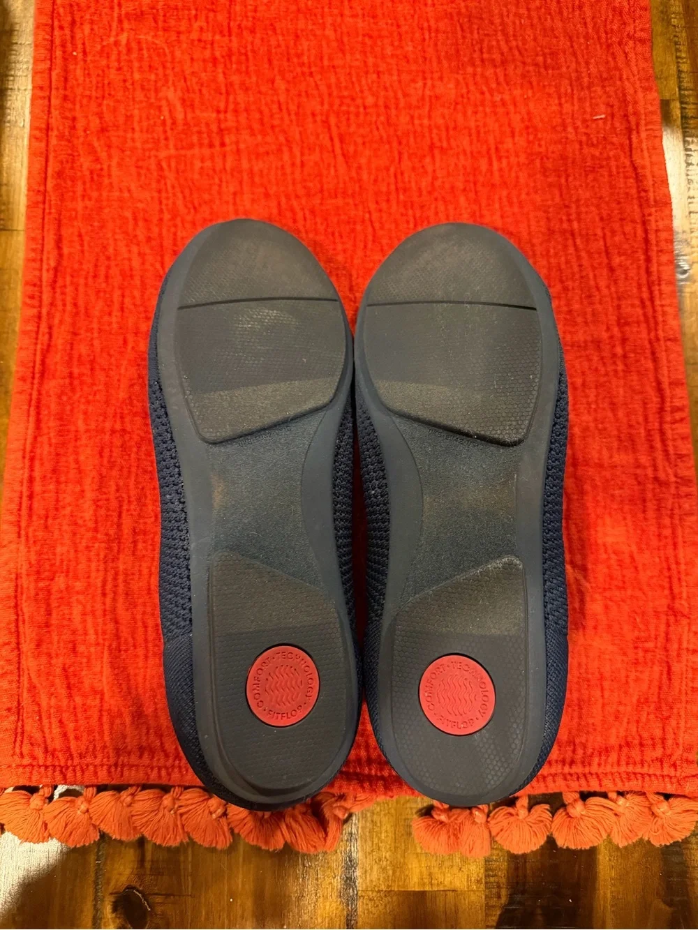Fitflop Navy Knit Slip-On Ballet Flats